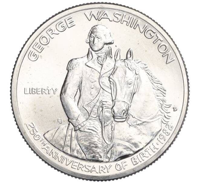 Монета 1/2 доллара 1982 года D США «250 лет со дня рождения Джорджа Вашингтона» (Артикул M2-73817)