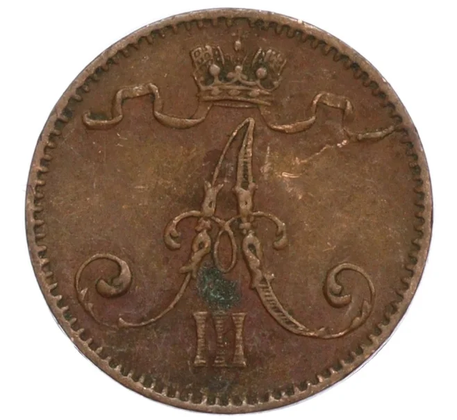 Монета 1 пенни 1893 года Русская Финляндия (Артикул M1-59066)