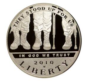 1 доллар 2010 года США «Инвалиды войны» — Фото №1