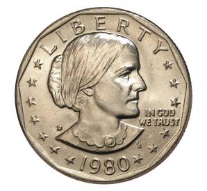 1 доллар 1980 года D США «Сьюзен Энтони» — Фото №1