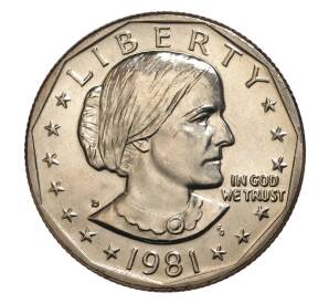 1 доллар 1981 года D США «Сьюзен Энтони» — Фото №1