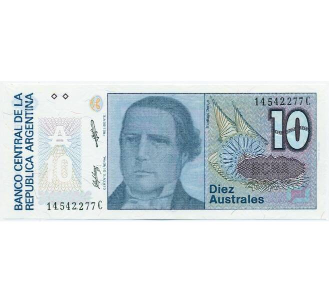 Банкнота 10 аустралей 1987 года Аргентина (Артикул K12-07694)