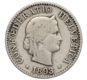 5 раппенов 1893 года Швейцария — Фото №1