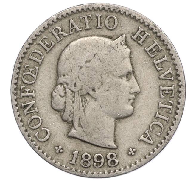 Монета 5 раппенов 1898 года Швейцария (Артикул K12-07895)