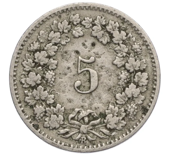 Монета 5 раппенов 1898 года Швейцария (Артикул K12-07897)