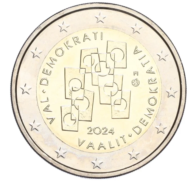 Монета 2 евро 2024 года Финляндия «Выборы и демократия» (Артикул M2-73893)