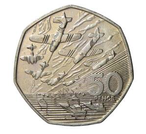 50 пенсов 1994 года Великобритания - 50 лет высадки союзников в Нормандии — Фото №1