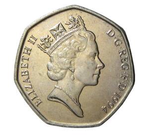 50 пенсов 1994 года Великобритания - 50 лет высадки союзников в Нормандии — Фото №2