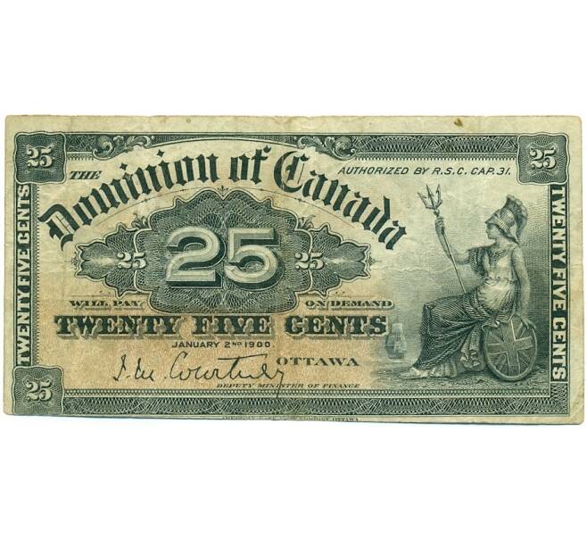 Банкнота 25 центов 1900 года Канада (Артикул: K12-08559) — Фото №1