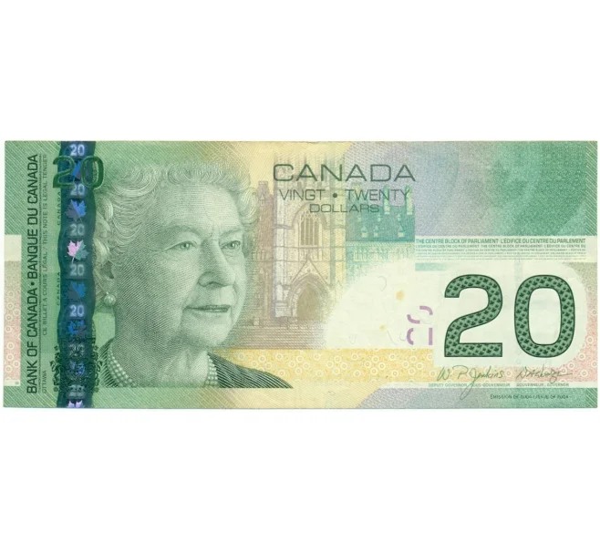 Банкнота 20 долларов 2004 года Канада (Артикул K12-08566)