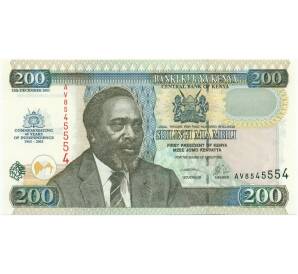 200 шиллингов 2003 года Кения «40 лет независимости»