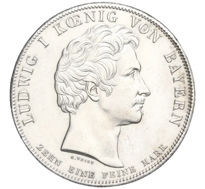 Монета 1 талер 1826 года Бавария «Смерть Георга Фридриха Райхенбаха и Йозефа Фраунгофра» (Артикул M2-73906)