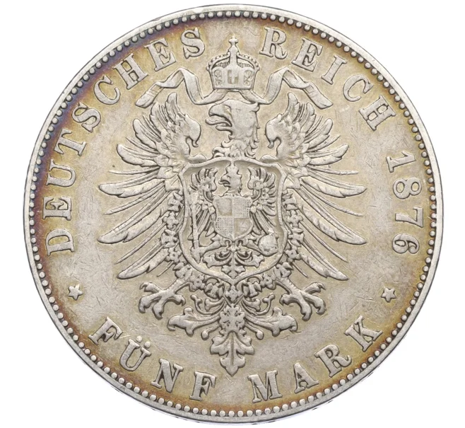 Монета 5 марок 1876 года G Германия (Баден) (Артикул M2-73924)