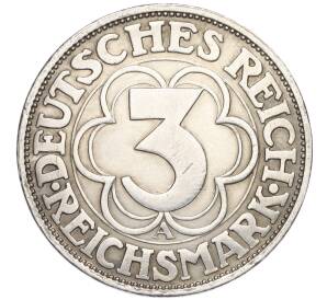 3 рейхсмарки 1927 года A Германия «1000 лет Нордхаузену» — Фото №2