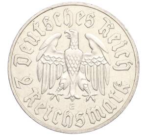 2 рейхсмарки 1933 года E Германия «450 лет со дня рождения Мартина Лютера» — Фото №2