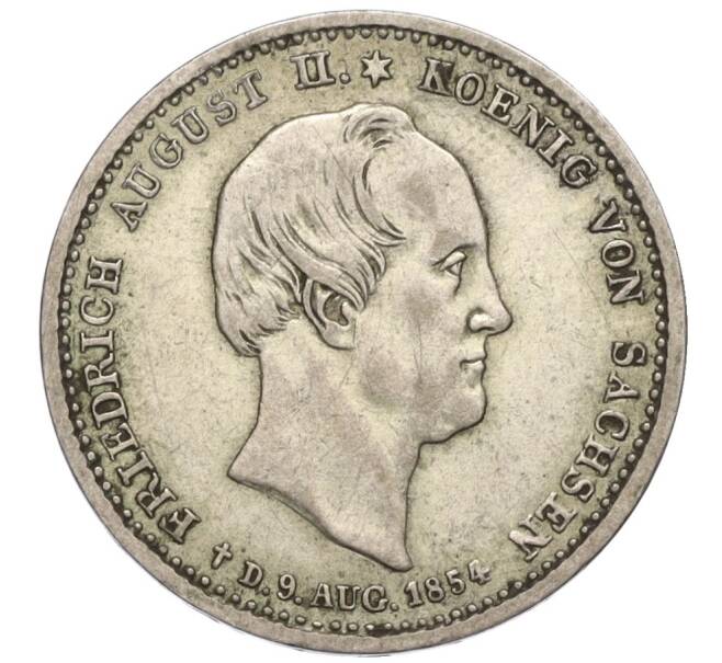 Монета 1/6 талера 1854 года Саксония «Смерть Короля Фридриха Августа II» (Артикул M2-73962)