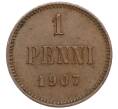 Монета 1 пенни 1907 года Русская Финляндия (Артикул M1-59225)