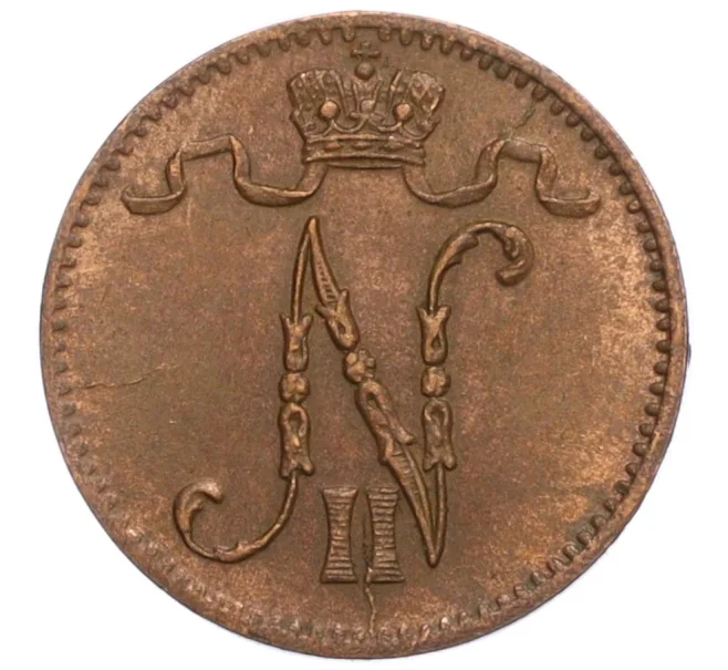 Монета 1 пенни 1907 года Русская Финляндия (Артикул M1-59228)