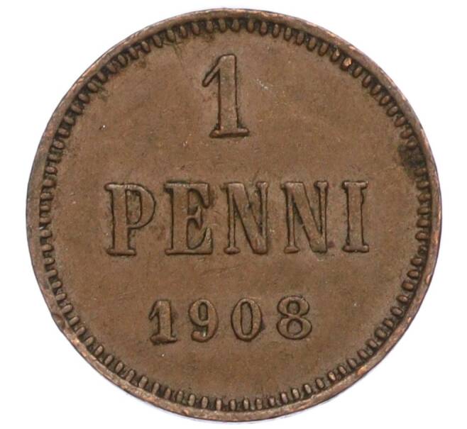 Монета 1 пенни 1908 года Русская Финляндия (Артикул M1-59237)