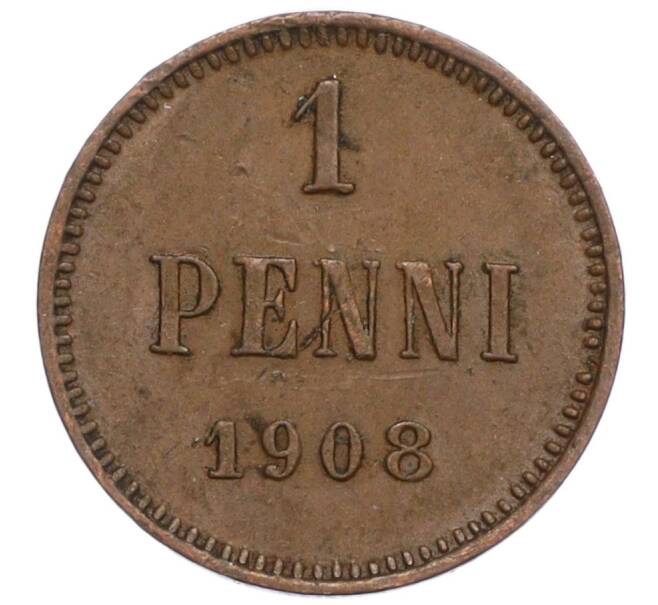 Монета 1 пенни 1908 года Русская Финляндия (Артикул M1-59238)
