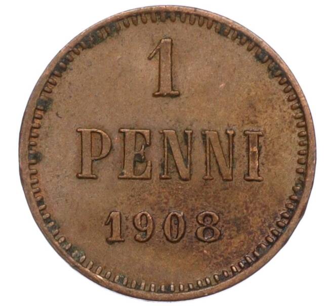 Монета 1 пенни 1908 года Русская Финляндия (Артикул M1-59241)