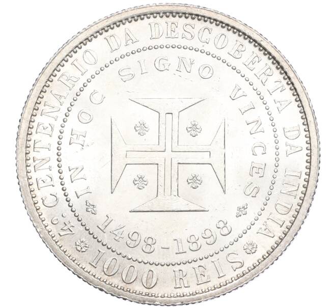 Монета 1000 рейс 1898 года Португалия «400 лет Открытию Индии» (Артикул M2-73973)