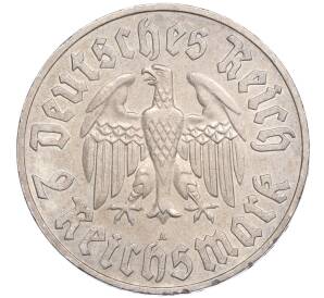 2 рейхсмарки 1933 года А Германия «450 лет со дня рождения Мартина Лютера» — Фото №2