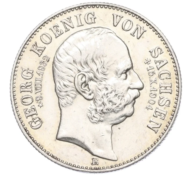 Монета 2 марки 1904 года Германия (Саксония) «Смерть Георга Саксонского» (Артикул M2-74006)