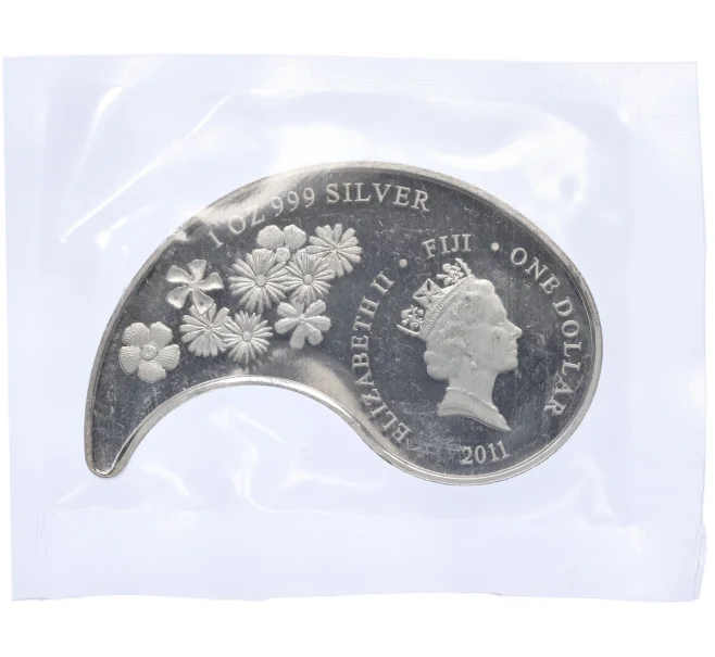 Монета 1 доллар 2011 года Фиджи «Китайский гороскоп — Год кролика (Зимний кролик)» (Артикул K27-85525)