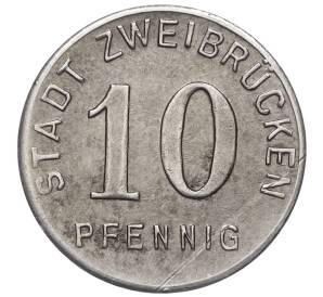 10 пфеннигов 1919 года Германия — город Цвайбрюккен (Нотгельд) — Фото №2