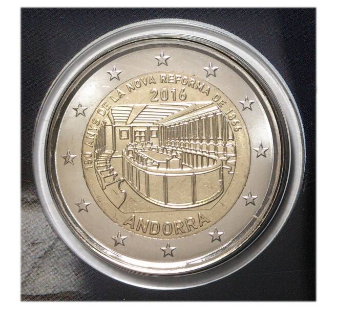 Монета 2 евро 2016 года Андорра «150 лет Новой реформе 1866 года» (в буклете) (Артикул M2-6896)