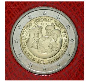 2 евро 2015 года Ватикан «8-я Всемирная встреча семей» (в буклете) — Фото №1