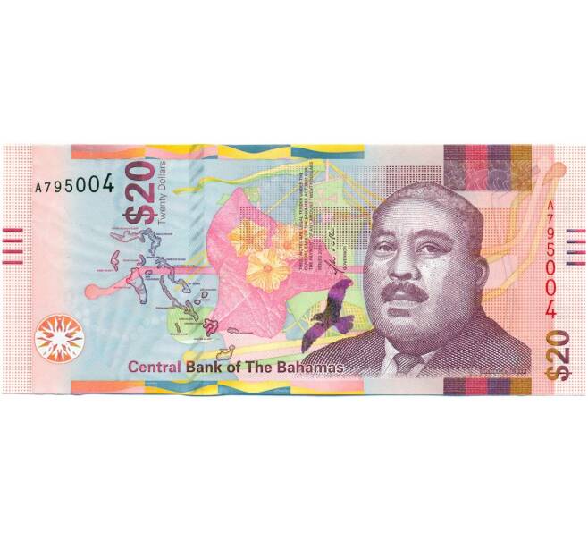 Банкнота 20 долларов 2018 года Багамские острова (Артикул K12-11249)