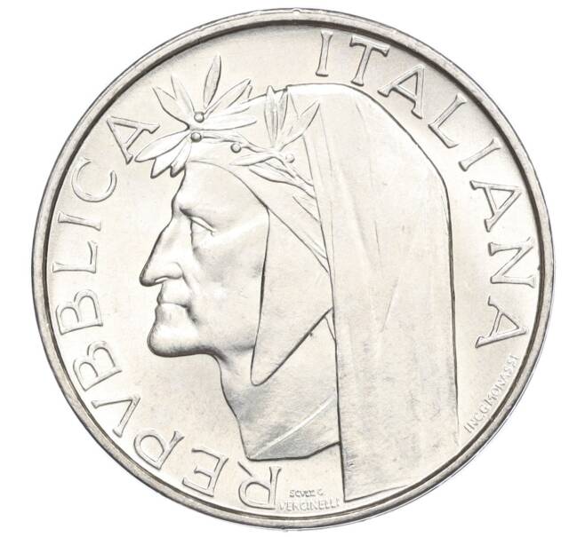 Монета 500 лир 1965 года Италия «700 лет со дня рождения Данте Алигьери» (Артикул M2-74113)