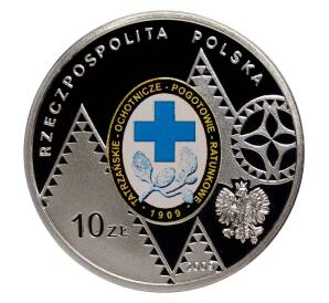 10 злотых 2009 года Польша «100 лет поисково-спасательной службы в Татрах» — Фото №2