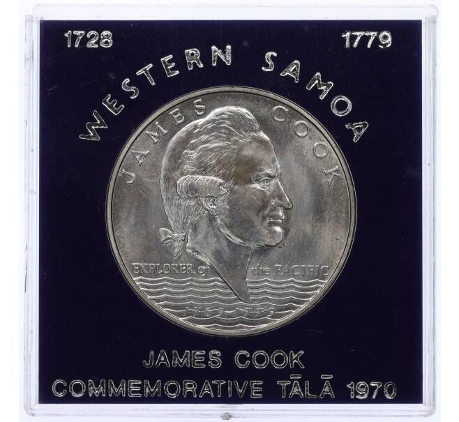 Монета 1 тала 1970 года Западное Самоа «200 лет путешествиям капитана Кука» (Артикул K12-11557)