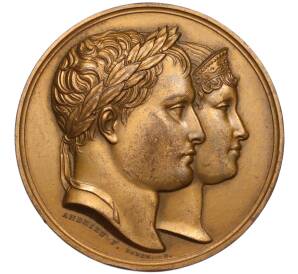 Медаль 1810 года Франция « Свадьба Императора Наполеона Бонапарта и Марии-Луизы Австрийской»