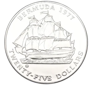 25 долларов 1977 года Бермудские острова «25 лет правлению Королевы Елизаветы II»