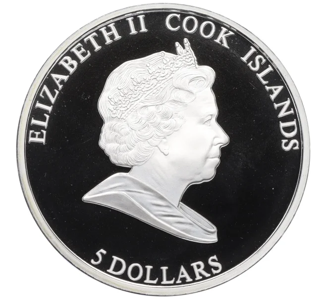 Монета 5 долларов 2008 года Острова Кука «Парусные корабли — Франс II» (Артикул K12-11583)