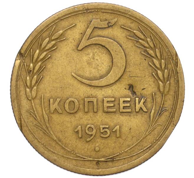 Монета 5 копеек 1951 года (Артикул: K12-11998) — Фото №1