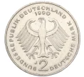 Монета 2 марки 1990 года J Западная Германия (ФРГ) «Франц Йозеф Штраус» (Артикул T11-07503)