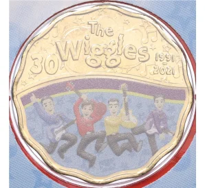 1 доллар 2021 года Австралия «30 лет группе The Wiggles» (в конверте)