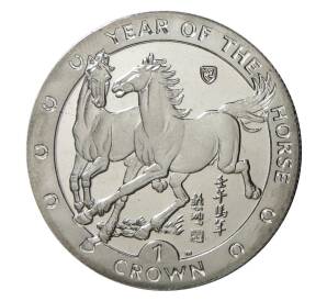 1 крона 2002 года Остров Мэн - Год лошади — Фото №1