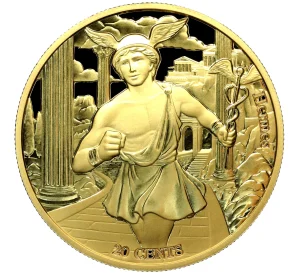 20 центов 2021 года Самоа «12 Олимпийских богов в зодиаке — Гермес и Рак»