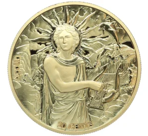 20 центов 2021 года Самоа «12 Олимпийских богов в зодиаке — Аполлон и Близнецы»
