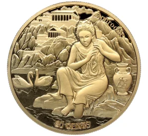 20 центов 2021 года Самоа «12 Олимпийских богов в зодиаке — Афродита и Телец»