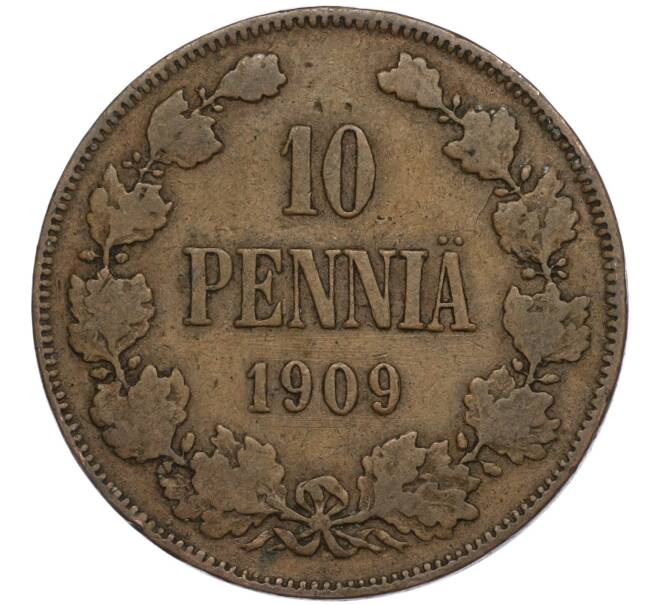 Монета 10 пенни 1909 года Русская Финляндия (Артикул K27-85556)