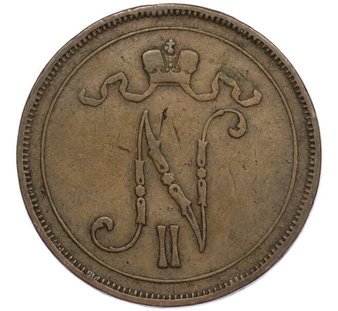 Монета 10 пенни 1909 года Русская Финляндия (Артикул K27-85556)