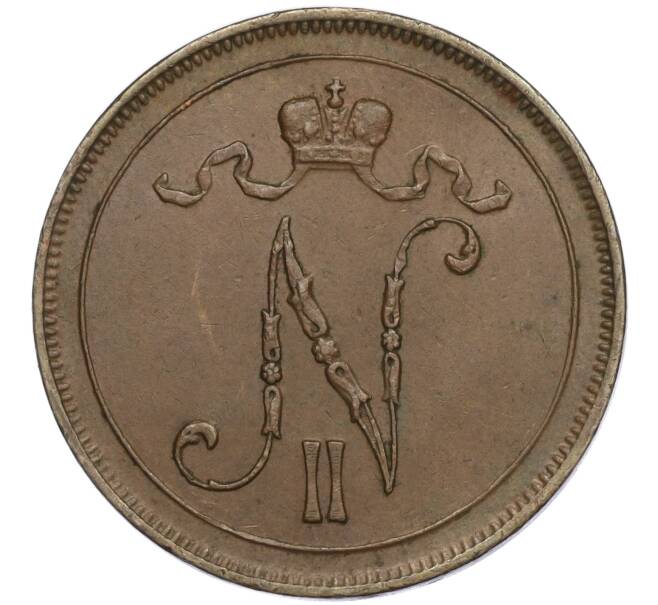 Монета 10 пенни 1914 года Русская Финляндия (Артикул K27-85560)
