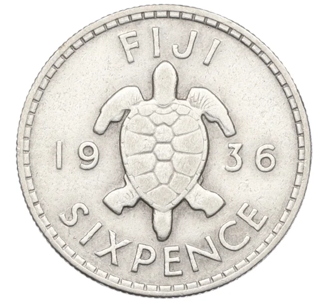 Монета 6 пенсов 1936 года Фиджи (Артикул K27-85582)